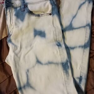 Stylish Blue Tie-Dye Women's Jeans